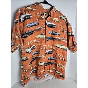 North River Outfitters Vintage Muscle Car Print Button Down Shirt Mens Xl